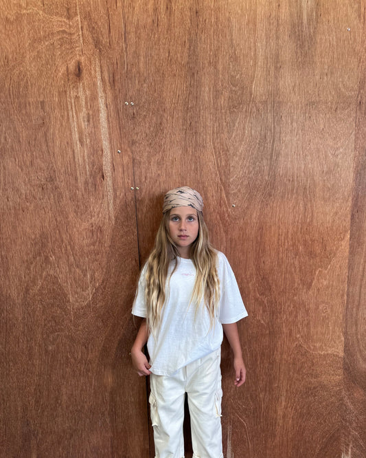 Softie Hemp Tee - White & Pink