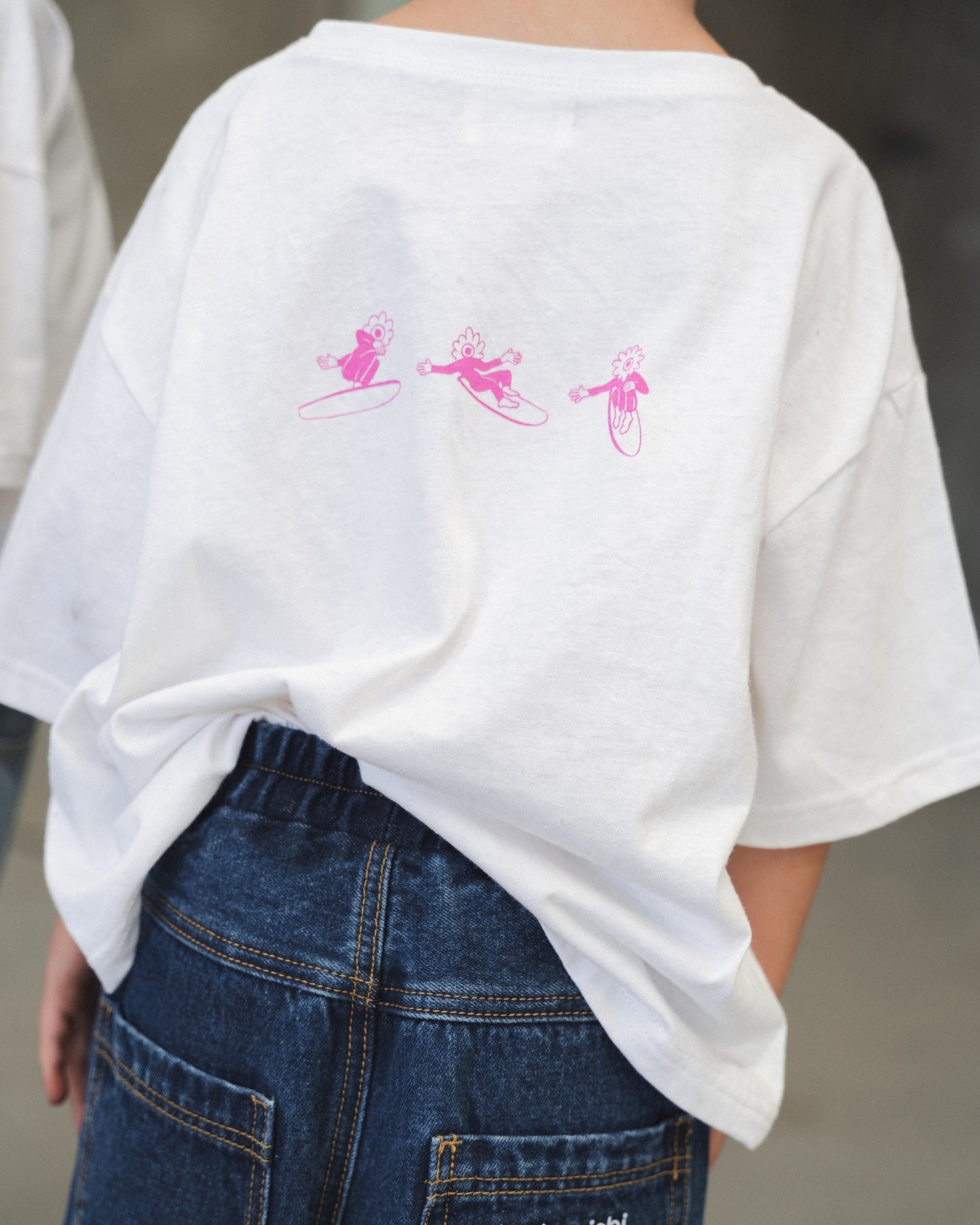 Softie Hemp Tee - White & Pink